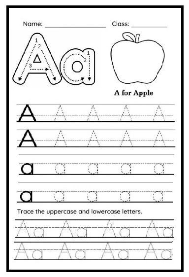 Letter 'A' tracing