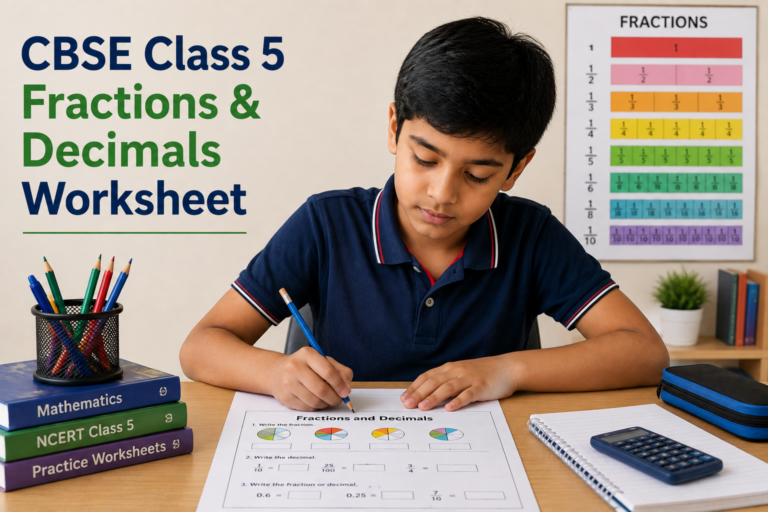 Class 5 Fractions and Decimals Worksheet