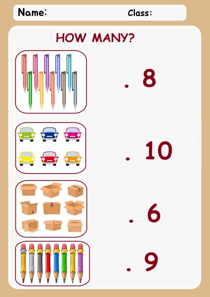 How many worksheet for nursery