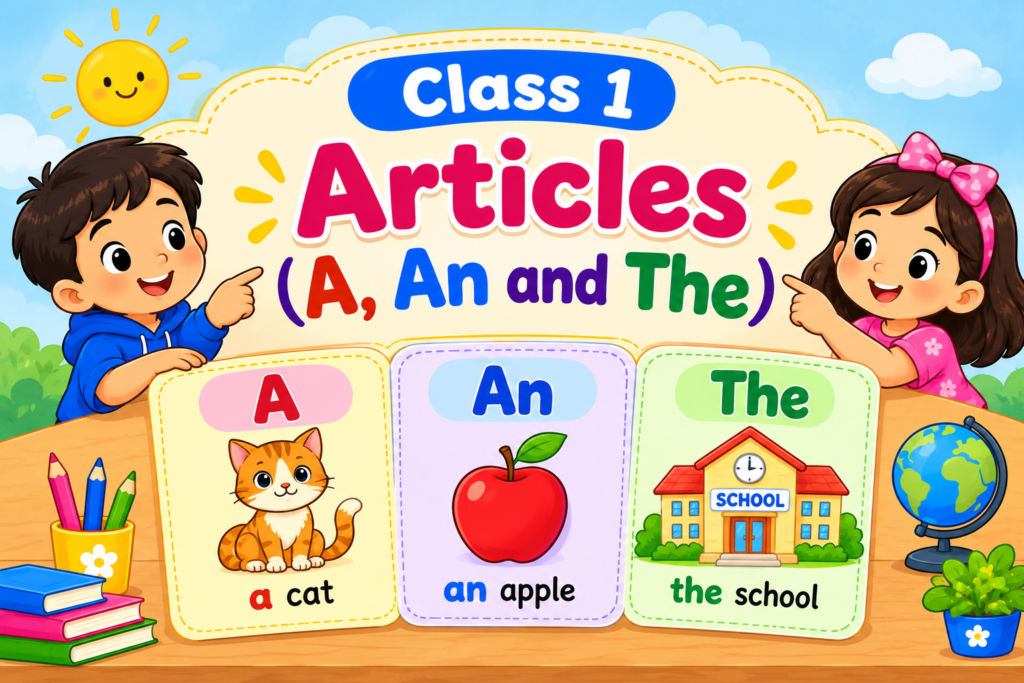 Class 1 Articles a, an and the worksheet